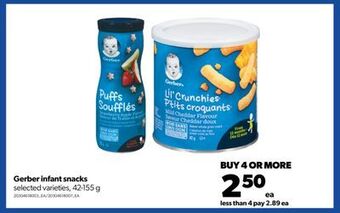Real Canadian Superstore Gerber infant snacks, 42-155 g offer