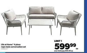 Real Canadian Superstore Life at home™ 4 piece rope style conversation set offer