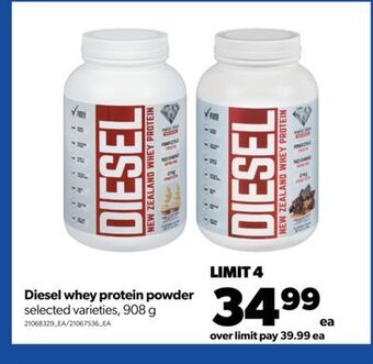 Real Canadian Superstore Diesel whey protein powder, 908 g offer