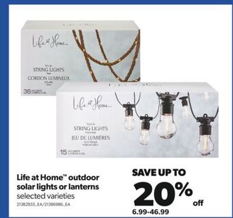 Real Canadian Superstore Life at home™ outdoor solar lights or lanterns offer