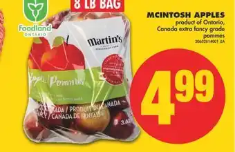 No Frills Mcintosh apples, 8 lb bag offer