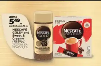 Real Canadian Superstore Nescafé gold® and sweet & creamy, (90-396g) offer