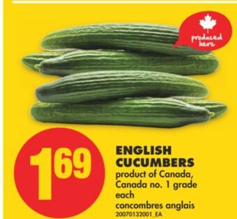 No Frills English cucumbers offer