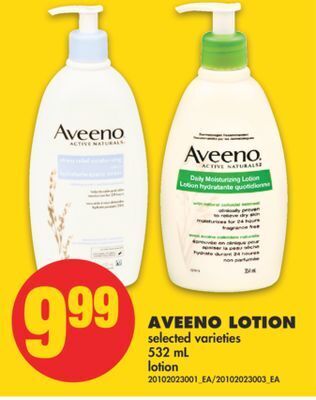 No Frills Aveeno lotion, 532 ml offer