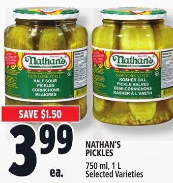 Metro Nathan's pickles offer