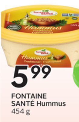 Sobeys Fontaine santé hummus offer