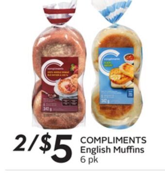 Sobeys Compliments english muffins offer