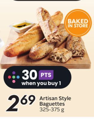 Sobeys Artisan style baguettes offer