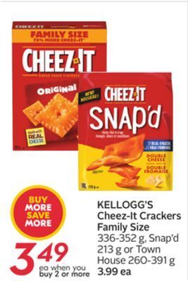 Sobeys Kellogg's cheez-it crackers offer