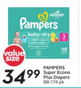 Sobeys Pampers super econo plus diapers offer