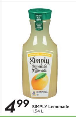 Sobeys Simply lemonade offer