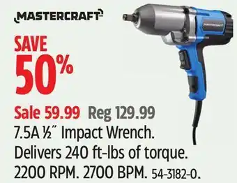 Canadian Tire Mastercraft 7.5a ½" impact wrench offer