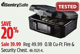 Canadian Tire Sentrysafe 0.18 cu-ft fire & security chest offer
