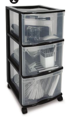 Canadian Tire Type a 3-drawer storage tower with wheels offer