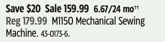 Canadian Tire Singer m1150 mechanical sewing machine offer