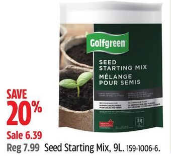 Canadian Tire Golfgreen seed starting mix, 9l offer