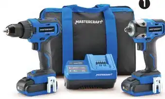 Canadian Tire Mastercraft 20v brushless 1⁄2˝ hammer drill and 1⁄4˝ impact driver combo kit offer