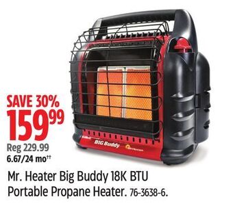 Canadian Tire Mr. heater big buddy 18k btu portable propane heater offer