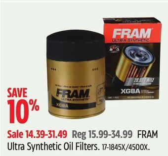 Canadian Tire Fram ultrasynthetic oil filters offer