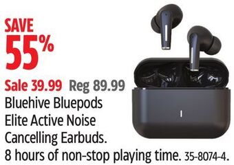 Canadian Tire Bluehive bluepods elite active noise cancelling earbuds offer