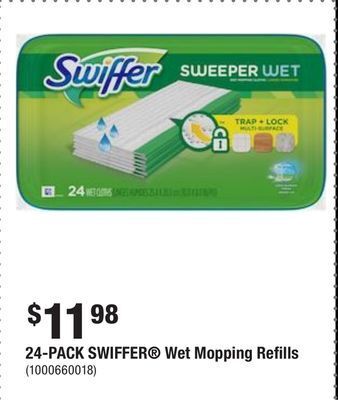 Home Depot 24-pack swiffer® wet mopping refills offer