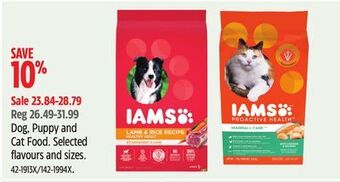 Canadian Tire Iams dog, puppy and cat food offer