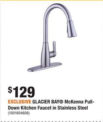 Home Depot Exclusive glacier bay® mckenna pull-down kitchen faucet in stainless steel offer