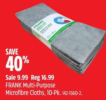 Canadian Tire Frank multi-purpose microfibre cloths, 10-pk offer