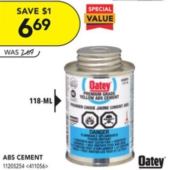 RONA Oatey abs cement offer