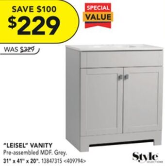 RONA Style selections "leisel" vanity 31" x 41" x 20" offer