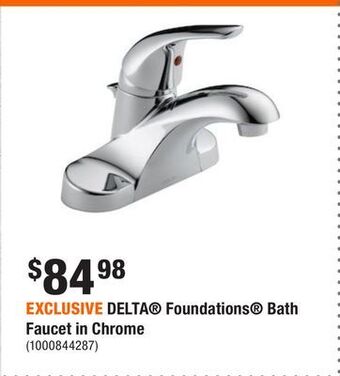 Home Depot Exclusive delta® foundations® bath faucet in chrome offer