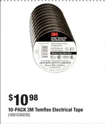 Home Depot 10-pack 3m temflex electrical tape offer