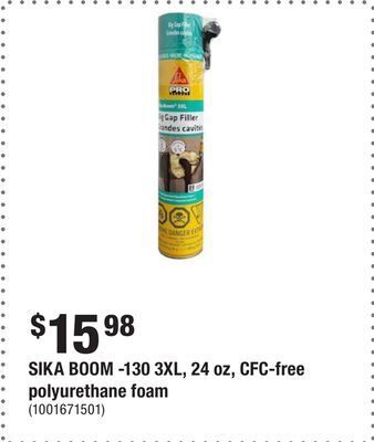 Home Depot Sika boom -130 3xl, 24 oz, cfc-free polyurethane foam offer