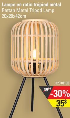Sushi Shop Rattan metal tripod lamp offer