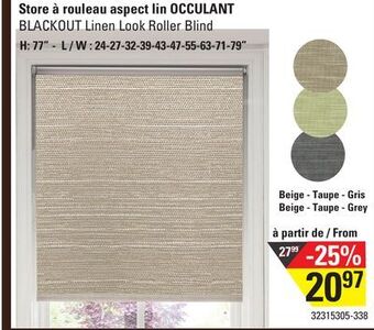 Sushi Shop Blackout linen look roller blind offer