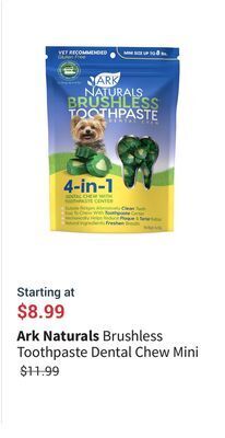 Petvalu Brushless toothpaste dental chew mini offer