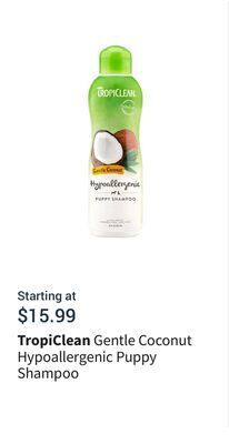 Petvalu Gentle coconut hypoallergenic puppy shampoo offer