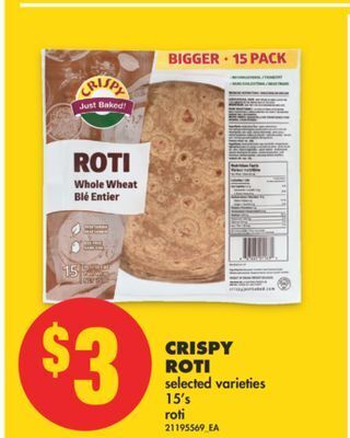 No Frills Crispy roti, 15's offer