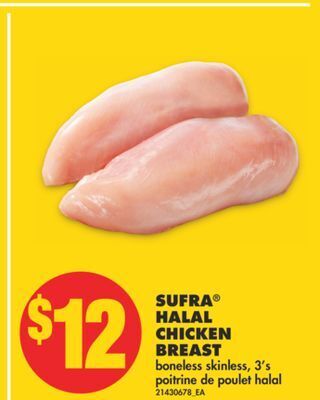No Frills Sufra® halal chicken breast, 3's offer