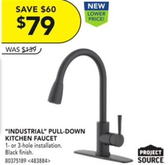 Lowe's Project source "industrial" pull-down kitchen faucet offer