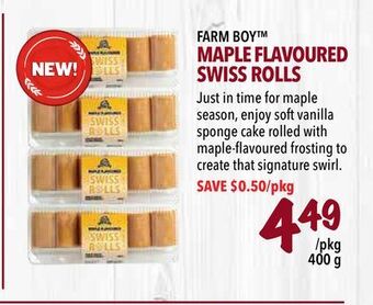 Farm Boy Farm boy™ maple flavoured swiss rolls offer