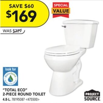 Lowe's Project source "total eco" 2-piece round toilet offer