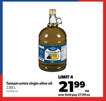 Real Canadian Superstore Tamam extra virgin olive oil, 2.85 l offer