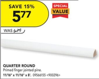 Lowe's Metrie quarter round 11/16" x 11/16" x 8' offer