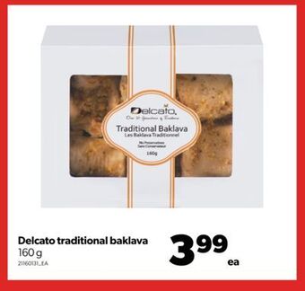 Real Canadian Superstore Delcato traditional baklava, 160 g offer