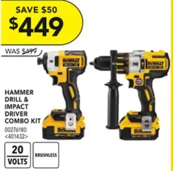 Lowe's Dewalt hammer drill & impact driver combo kit offer