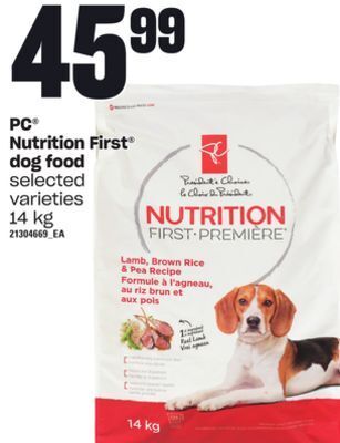 Zehrs Markets Pc® nutrition first® dog food, 14 kg offer
