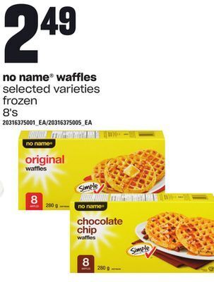 Zehrs Markets No name® waffles, 8's offer