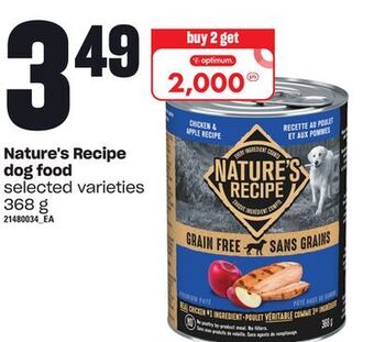 Zehrs Markets Nature's recipe dog food, 368 g offer