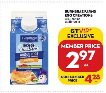 Giant Tiger Burnbrae farms egg creations offer